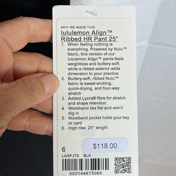 Lululemon Align Ribbed HR Pant 25” BLK - Picture 3 of 5